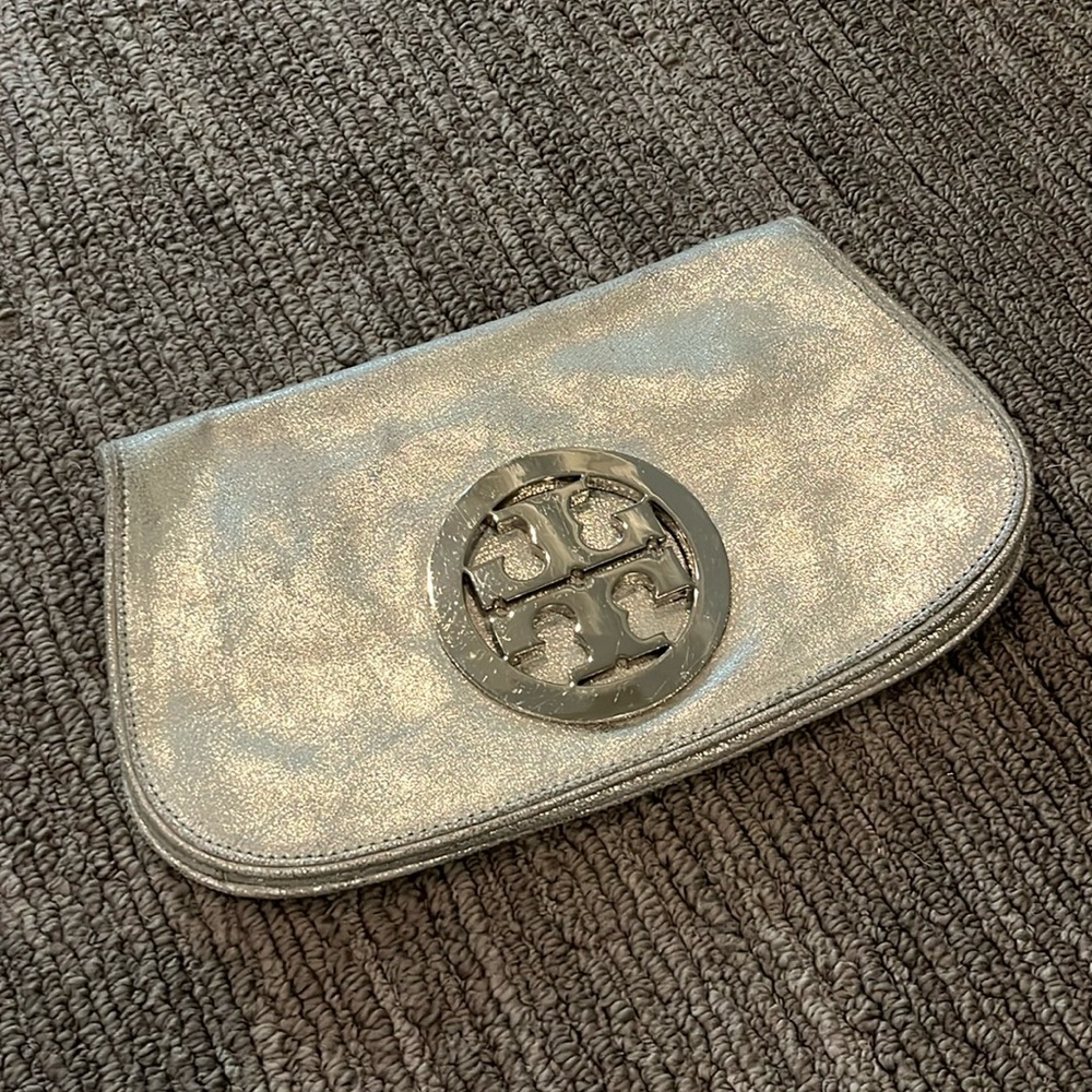 Vintage Tory Burch Silver Clutch
